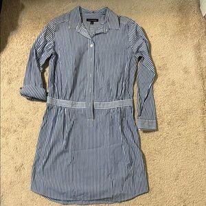 Striped Blue Shirt Dress